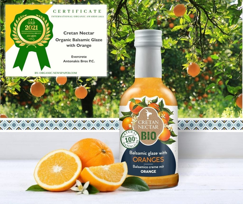 CRETAN NECTAR 01721 - Organic-Balsamico-Creme mit Orange 200ml von Kreta
