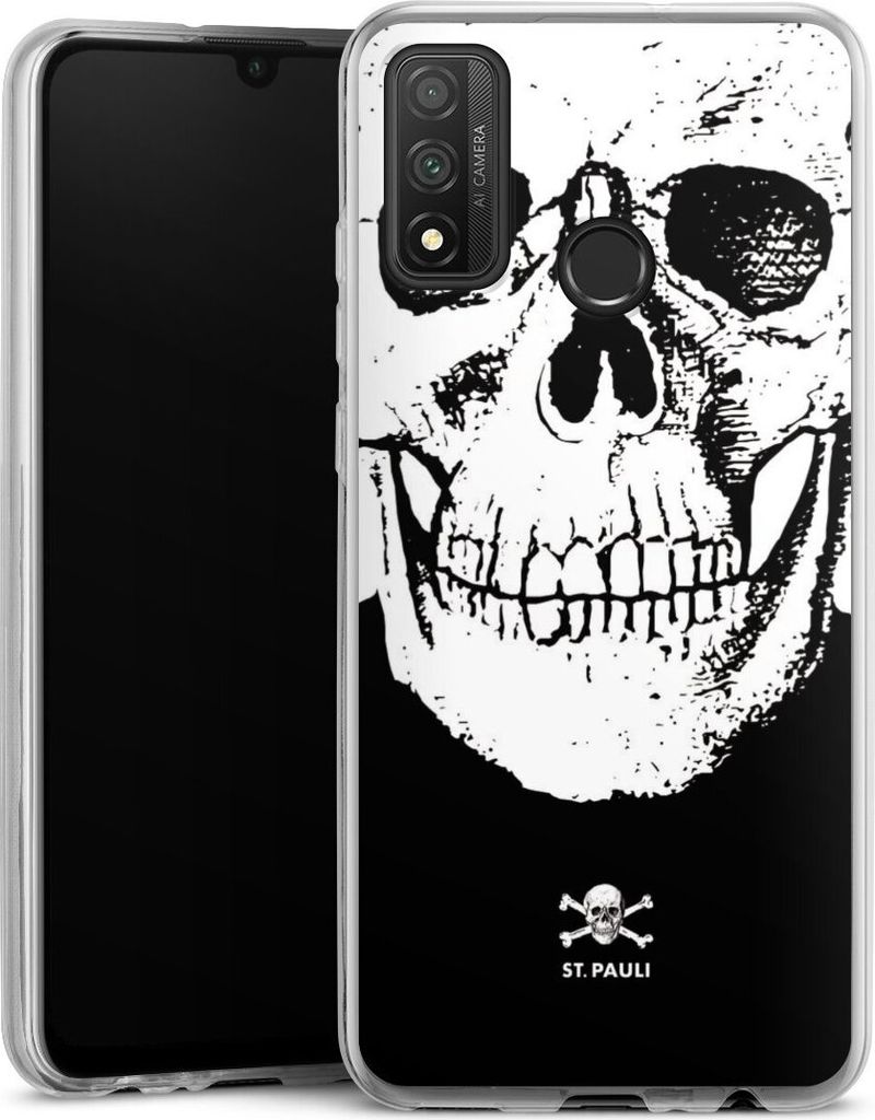 DeinDesign Slim Hülle für Huawei P Smart (2020) Silikon Case Ultra Dünn Handyhülle FC St. Pauli Offizielles Lizenzprodukt Totenkopf