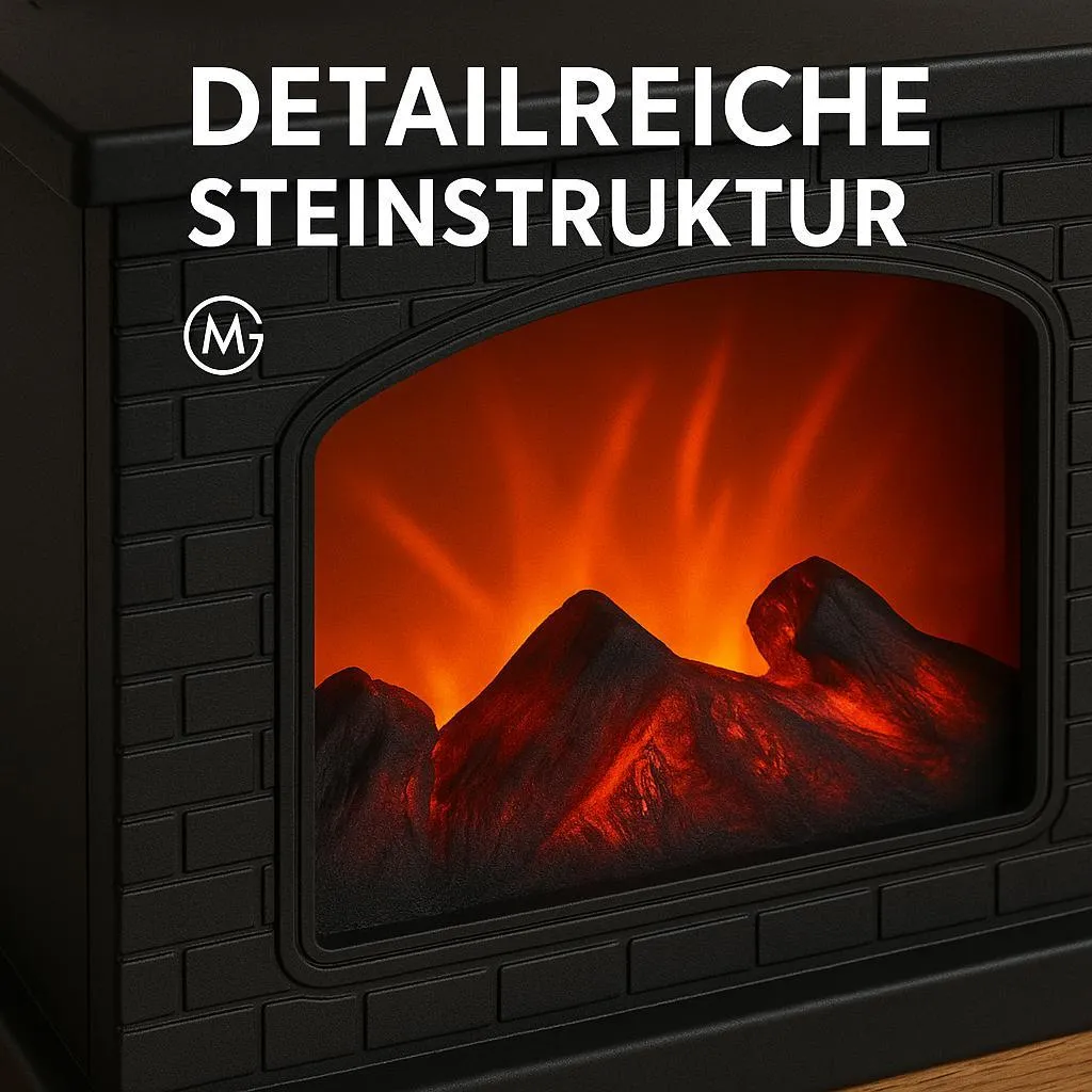 Lanterne Effet Feu de Cheminée LED Décorative pour Intérieur Noir Mat - 3