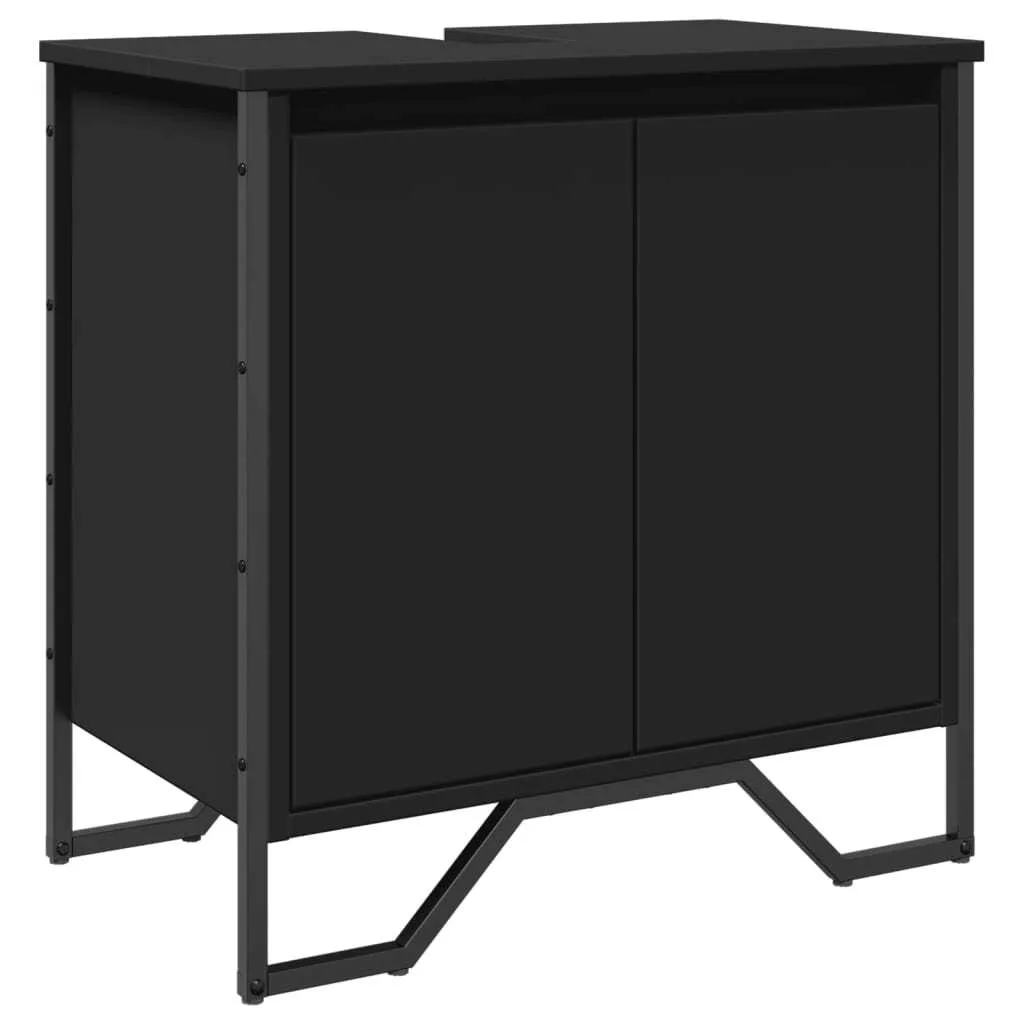 SYFAX™ Mobile Lavabo Bagno Nero 60x35x60 cm in Truciolato