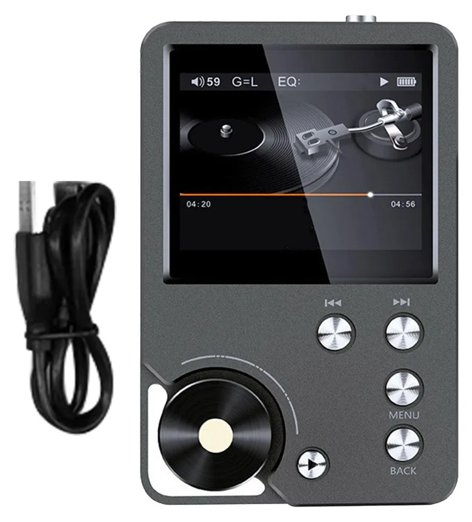 Lecteur MP3 audio Lossless Hi-Res avec stockage 64 Go et écran LCD