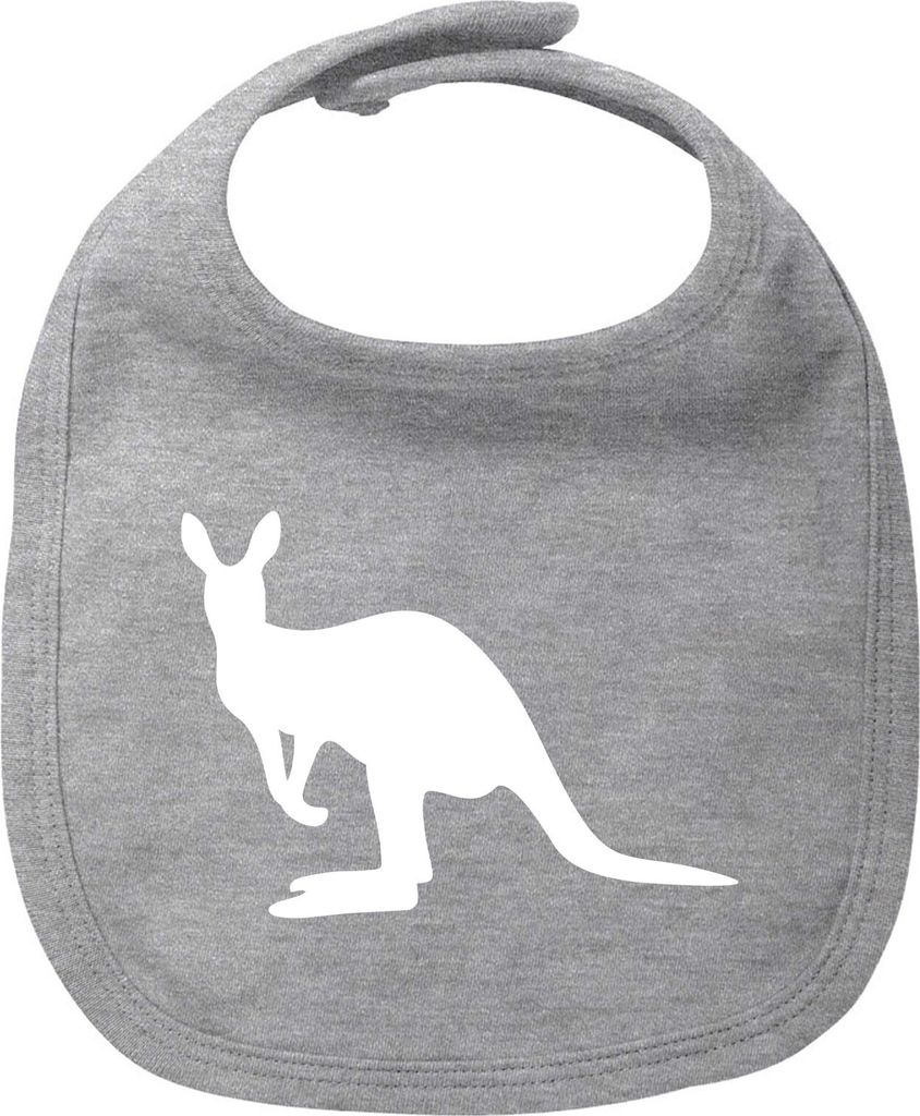 Huuraa Baby Lätzchen Kangaroo Silhouette Heather Grey Klettverschluss Baumwolle Latz Geschenkidee