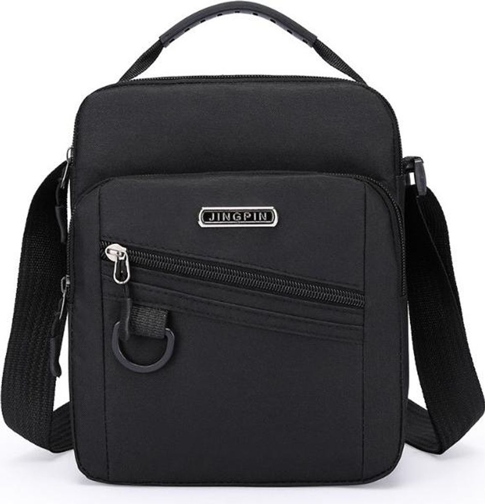 INF Herren Oxford Umhängetasche, wasserdichte Sling Bag für Reisen Schwarz