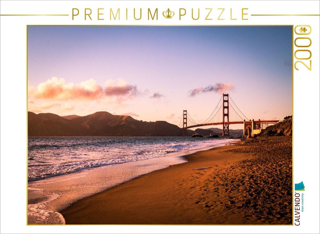 CALVENDO Puzzle San Francisco - Sonnenuntergang an der Golden Gate Bridge 2000 Teile Puzzle quer | 2000 Teile Lege-Größe 90x67cm Foto-Puzzle für...