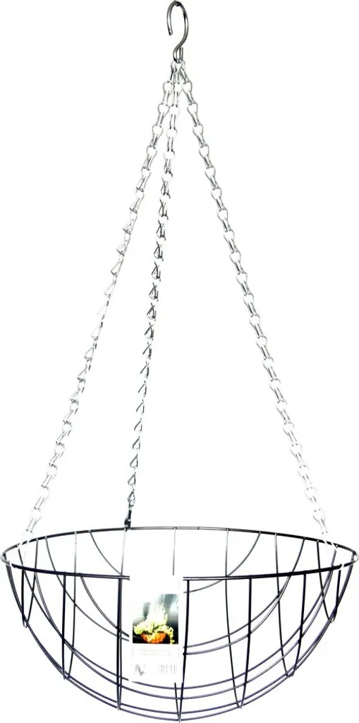 Panier Suspendu Métallique Noir 30 cm avec Chaîne pour Jardin et Balcon