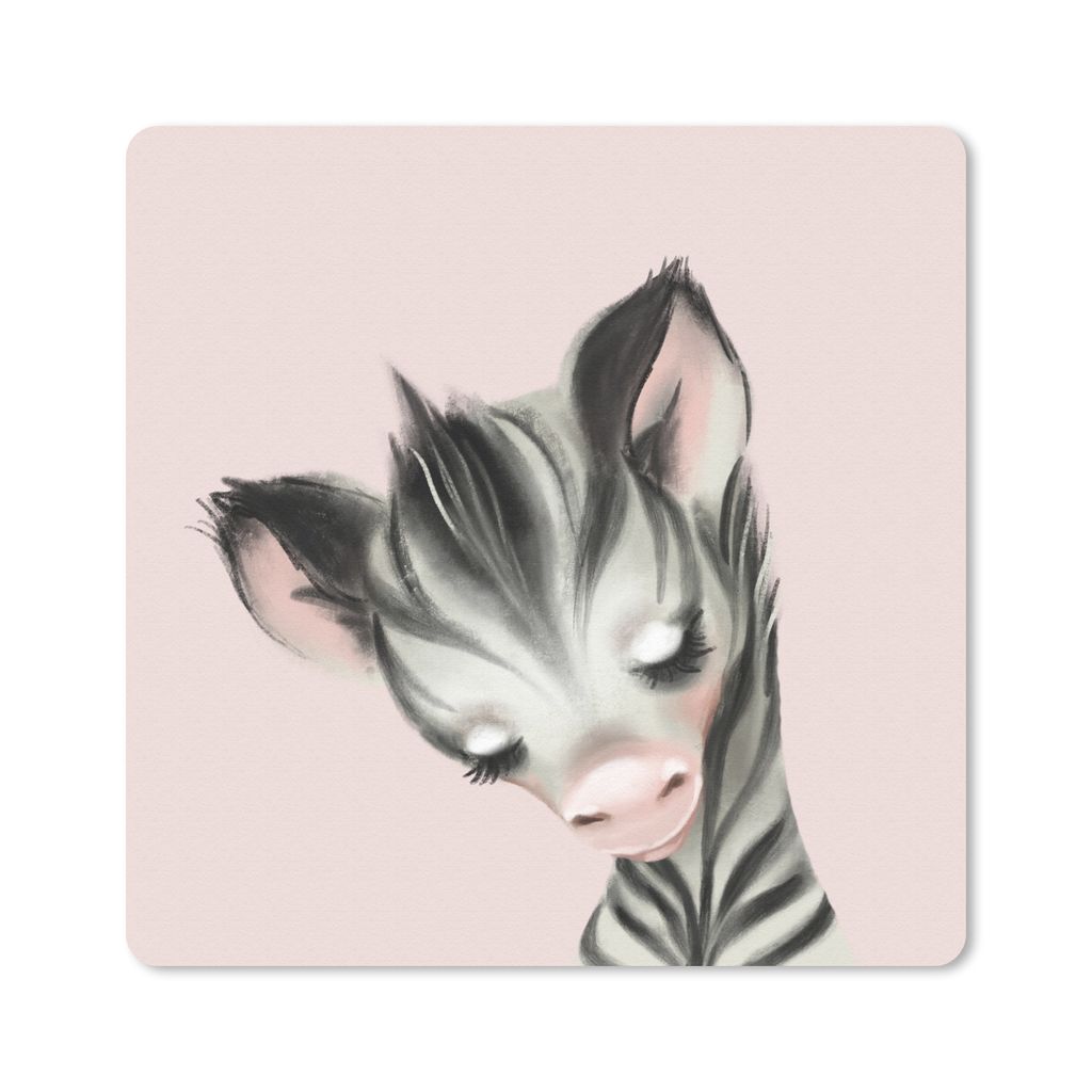 MuchoWow® Mauspad Mousepad Zebra - Kinder - Rosa 20x20 cm - Produktbild 