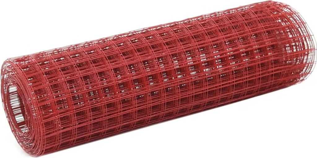 Drahtzaun Stahl mit PVC-Beschichtung 10x0,5 m Rot