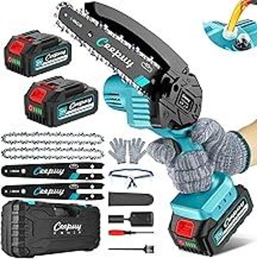 Miglior Rapporto Qualità-Prezzo: Mini Motosega 880W 2 Batterie