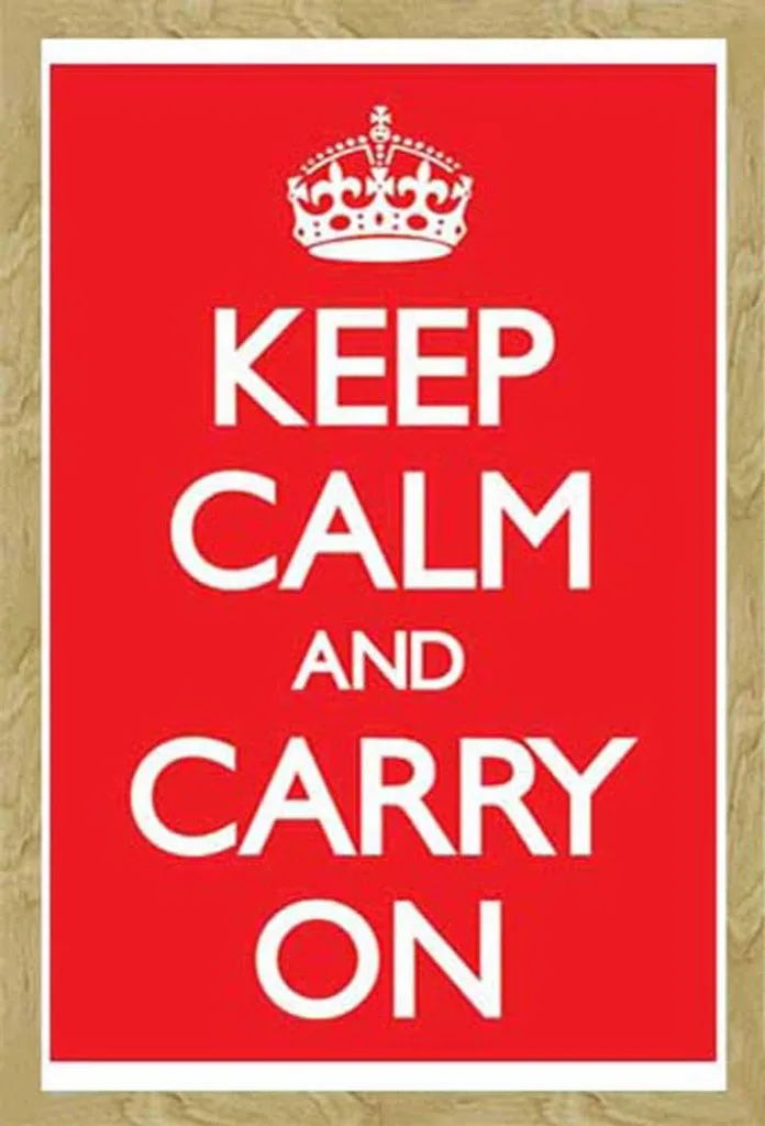 Poster Keep Calm Red avec Cadre Shinsuke Maxi MDF Hêtre 61x91.5 cm