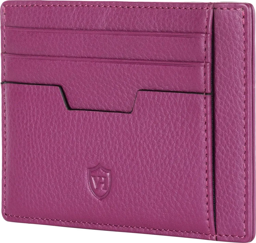 Portacarte in nappa di alta qualità con protezione RFID 6 scomparti Finitura elegante e confezione regalo Ideale per conservare le carte in modo sicuro