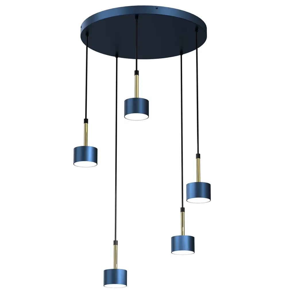 Arena Lampada a Sospensione Blu/Oro 5xGX53 | Design Moderno Milagro