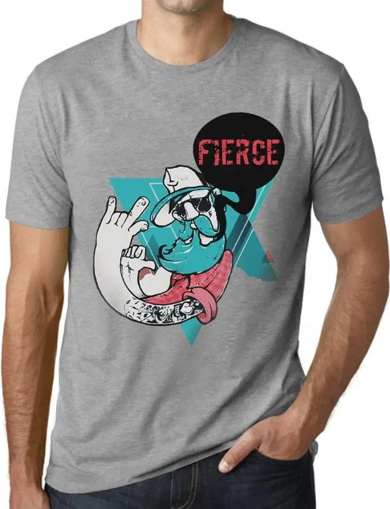 Herren Grafik T-Shirt Funky Grampa Fierce Öko-Verantwortlich Vintage Jahrgang Kurzarm Lustige Druck Geburtstag Geschenk Mann