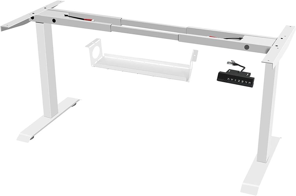 FANZTOOL höhenverstellbarer Schreibtisch elektrisch stufenlos in Weiß 