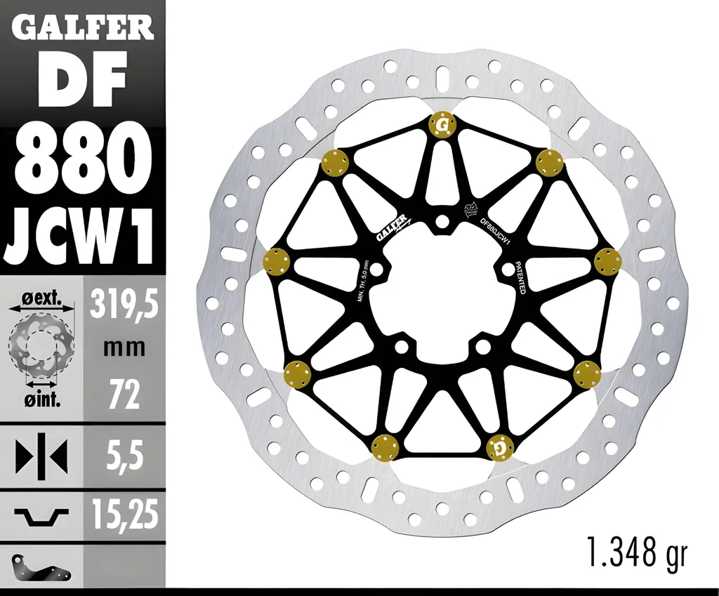 Disque de frein avant flottant 320mm Galfer Wave Ducati Monster S