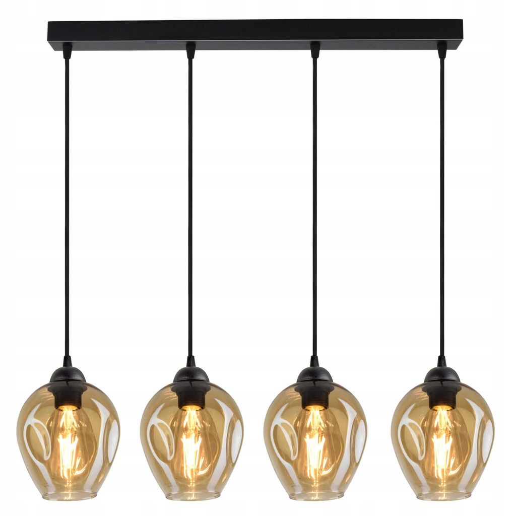 Luxolar Led Pendelleuchte 4 flammig Glasschirm Honig farben Produktbild 
