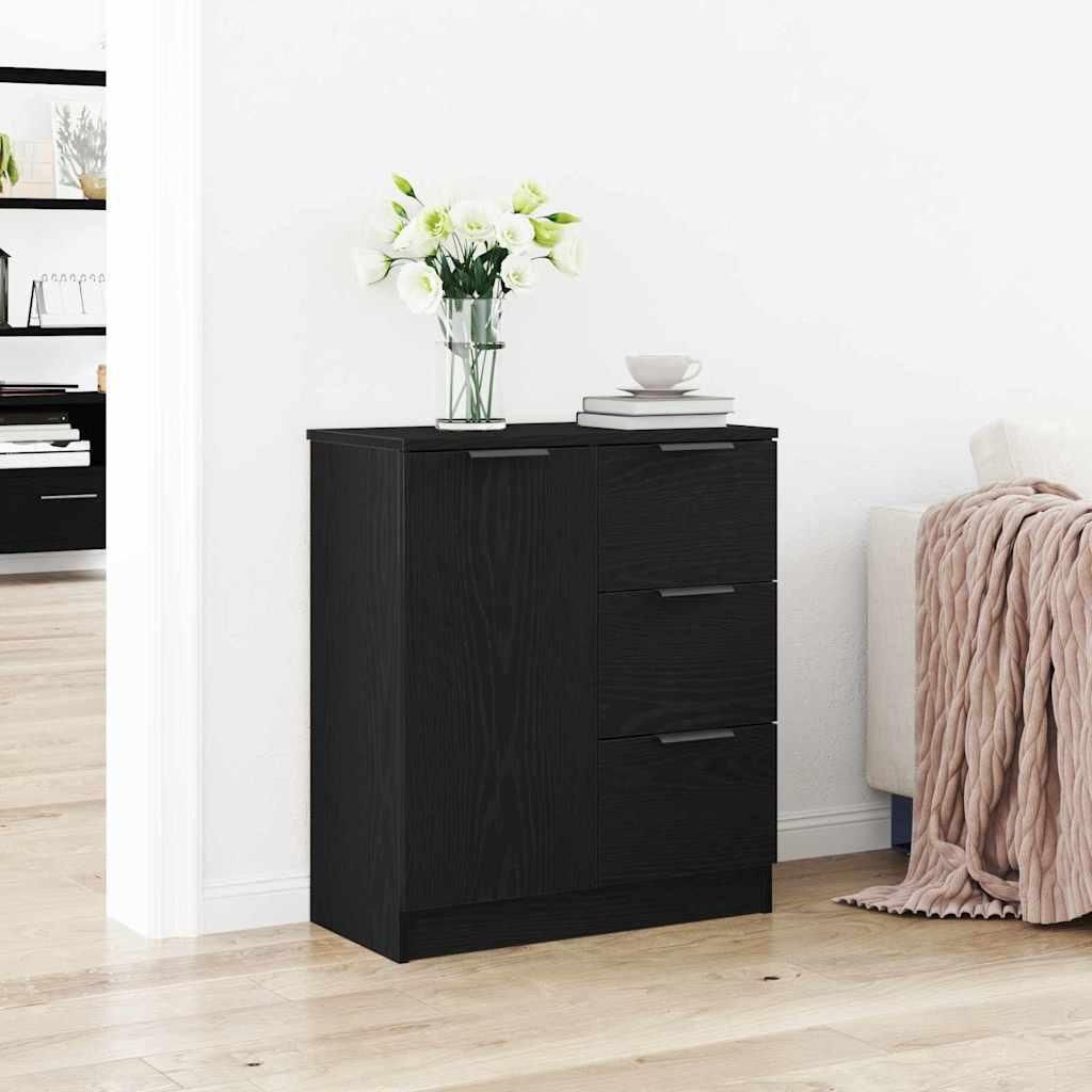 "WINTER SALE"Sideboard/Kommode - elegantes Design - Buffetschrank - Schwarz Eichen-Optik 60x30x70cm Holzwerkstoff DE365298 - Kommoden
