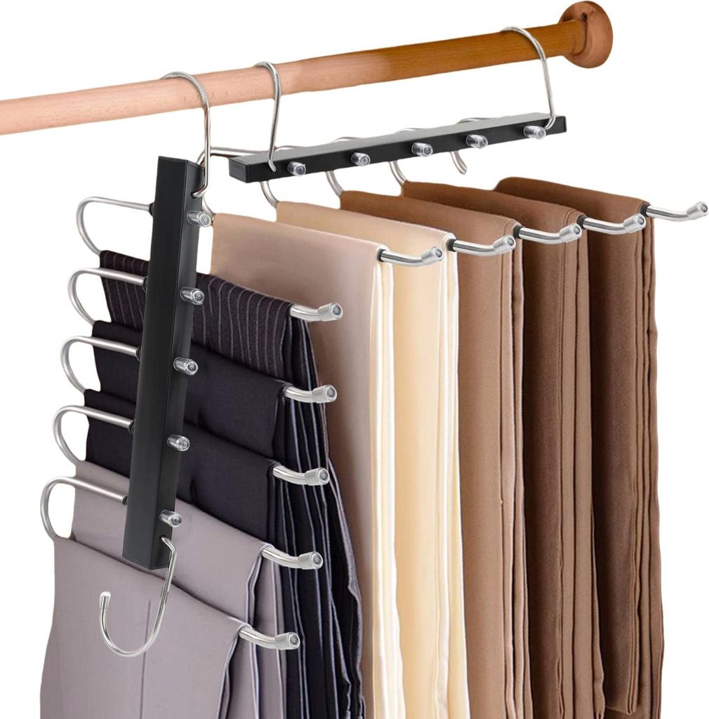 Hosenbügel, platzsparend, 2er-Pack faltbare Kleiderbügel aus Edelstahl
