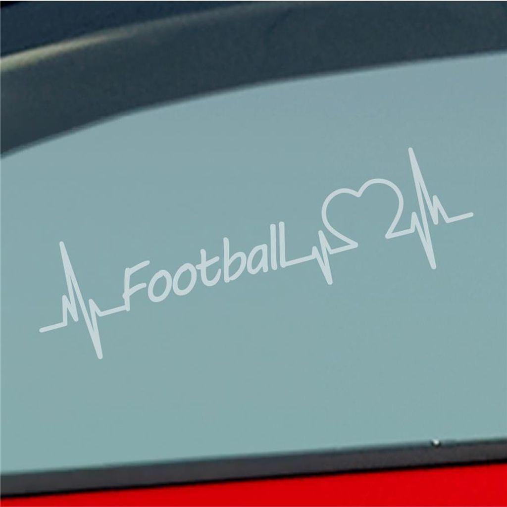 Auto Aufkleber Football Herzschlag Ballsport America USA Sport Liebe 19x5 cm Milchglas Sticker Heckscheibenaufkleber