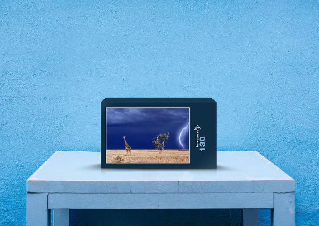 hansepuzzle 82288 - Giraffe Puzzle, 130 Teile, Tierwelt, 28,7 x 20,0cm mit hochwertiger Aufbewahrung, Kartonbox und wiederverschließbarem Beutel