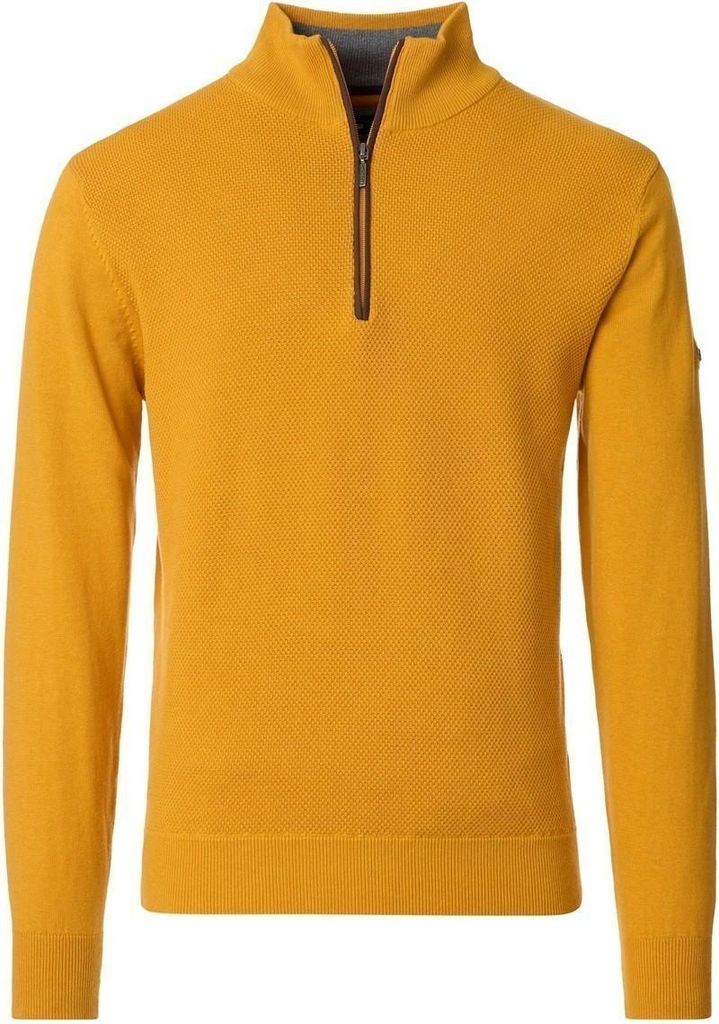 REDMOND Casual Herren Strick Troyer Comfort Baumwolle Sonnengelb L