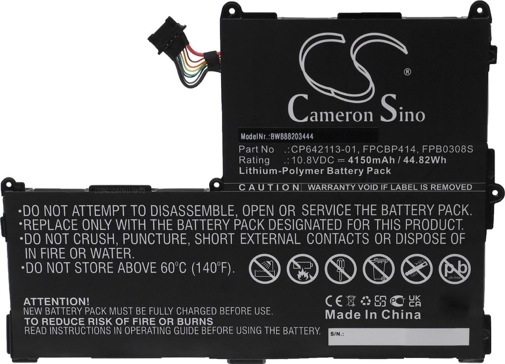 vhbw Akku kompatibel mit Fujitsu Stylistic Q704 Tablet Pad (4150 mAh, 10,8 V, Li-Polymer)