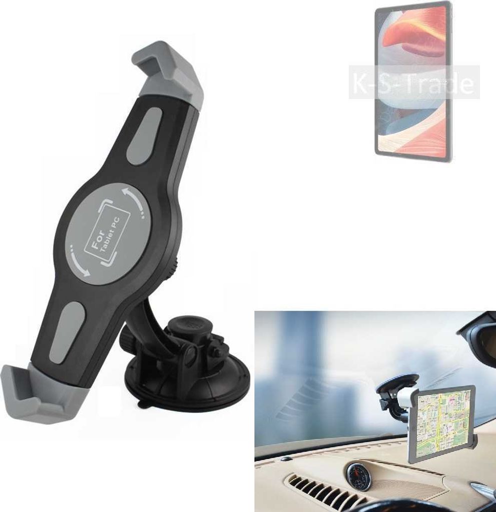 K-S-Trade Scheiben-Halterung für Tablets kompatibel mit Doogee T20 KFZ Tablet Saugnapf Auto Halterung Windschutzscheibe Holder Halter