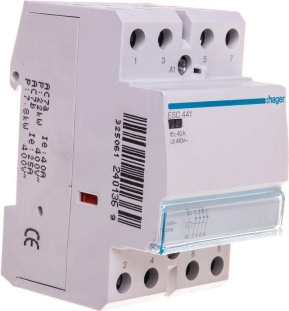 Hager installatieschakelaar 40A ESC441, 4-polig, 230V Productafbeelding 