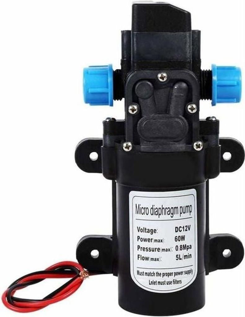 Hochdruck-Wasserpumpe DC 12V 116 PSI 5 l/min Membranpumpe für Wohnwagen, Boote und Garten YYV