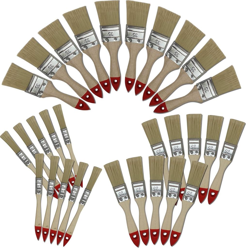 30-teiliges Pinselset Flachpinsel Produktbild 