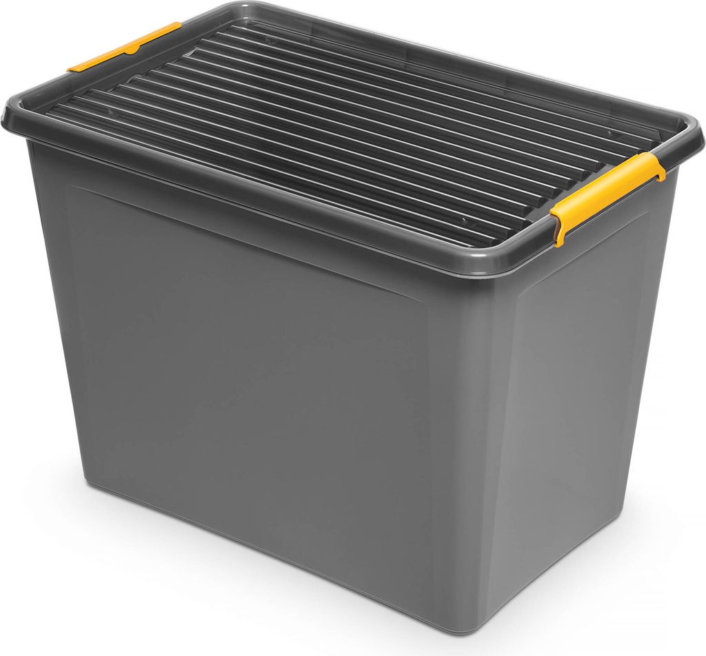 Aufbewahrungsbox Mit Deckel Clips Organizer Garage Schubladenbox Plastikbox 80 L