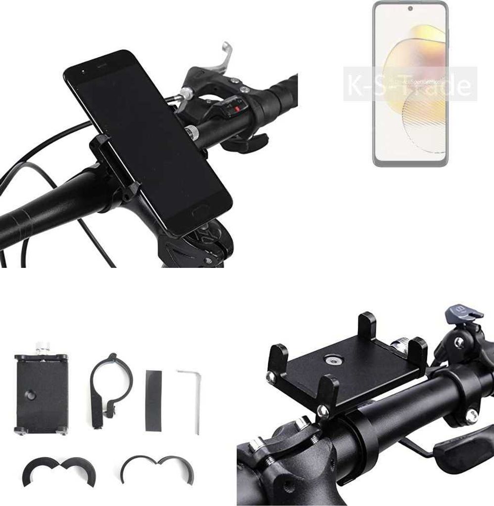 K-S-Trade Handyhalterung für das Fahrrad kompatibel mit Motorola Moto G73 5G Halter Lenkstange Fahrradhalterung Motorrad Bike Mount Befestigung
