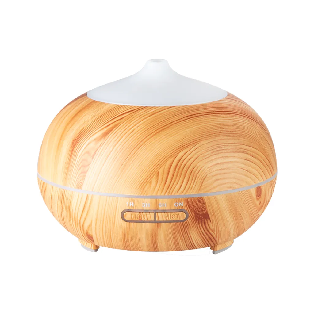 Diffusore Oli Essenziali 400ml Legno Chiaro: Aroma Spa e Timer Relax