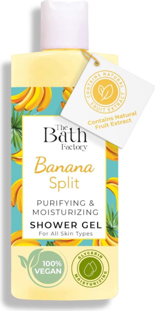 The Bath Factory Banana Split Duschgel 400 ml - mit Bananenextrakt sanft reinigendes Shower Gel, für alle Hauttypen