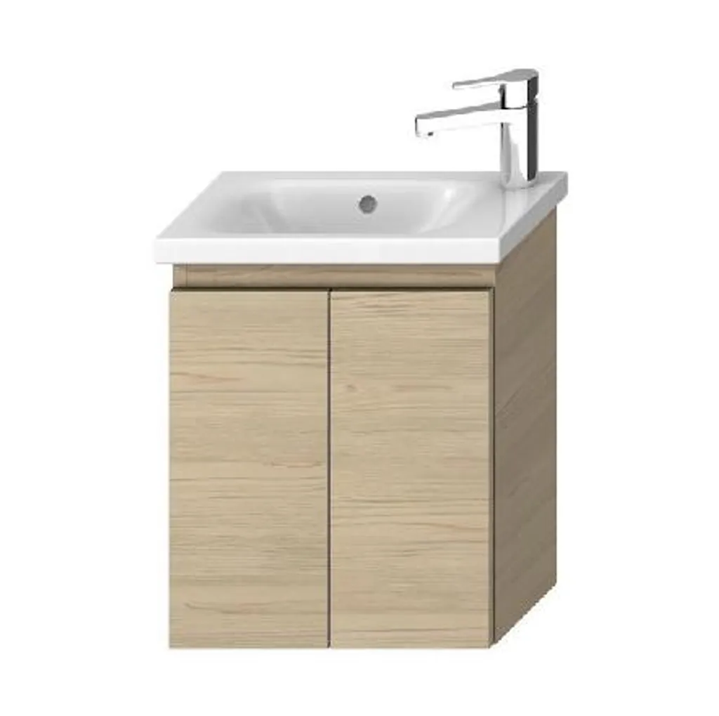 Meuble lavabo asymétrique Jika Mio frêne pour petites salles de bain