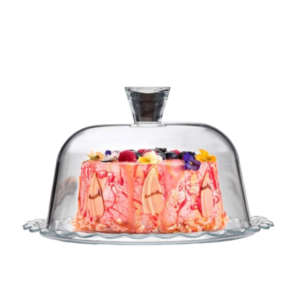 Szklana patera na ciasto (26,4 x 11,8 x 26,4 cm) Zdjęcie produktu 