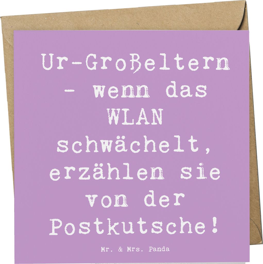 Mr. & Mrs. Panda Grußkarte Spruch Ur-Großeltern Geschichten - Lavendeltraum - Geschenk, Ahnen, anlasskarte, Anekdoten, handgemacht, doppelkarte, ...