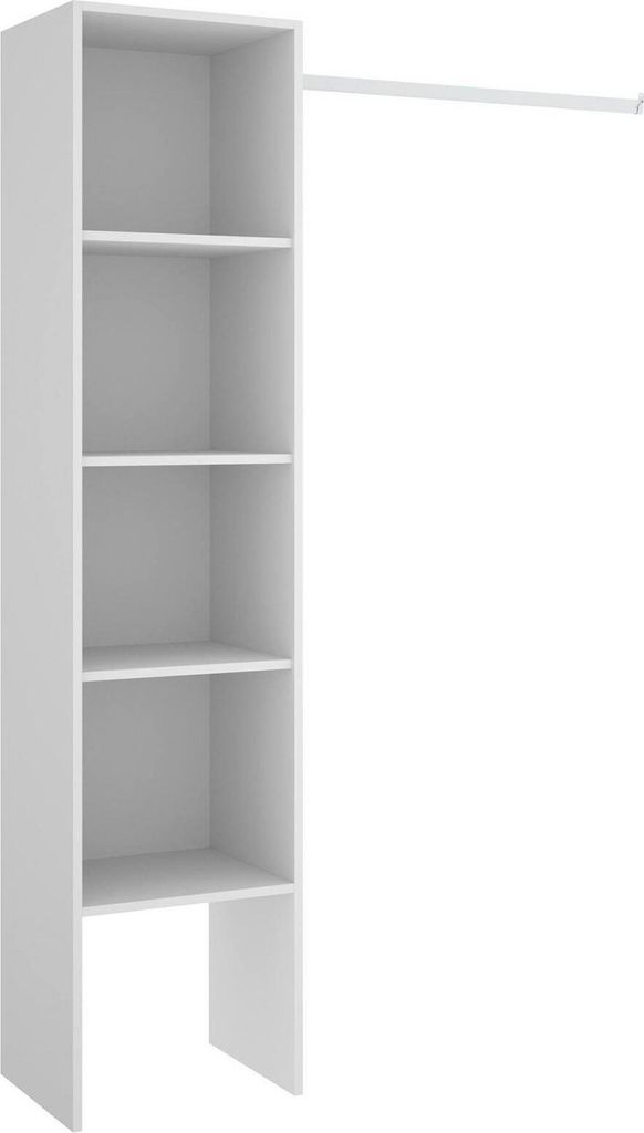 Kleiderschrank Dmaffe, Struktur für begehbaren Kleiderschrank, offene Garderobe, 138 x 40 x 186 cm, Weiß