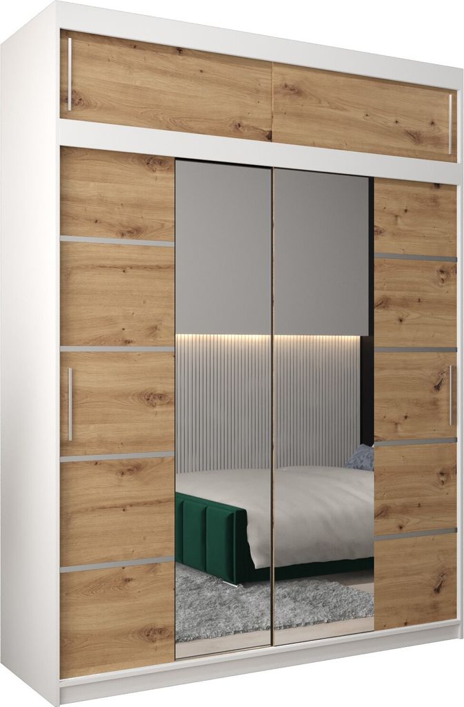 Kleiderschrank, Schiebetürenschrank Schlafzimmer, Schrank VERONA 4 180 mit Aufsatz, Höhe 240 cm