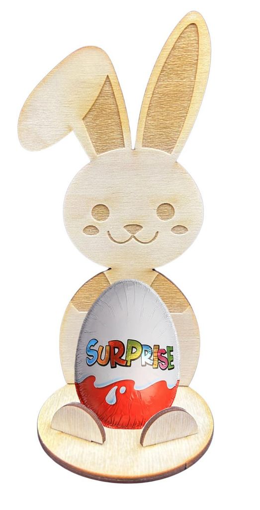 MiL4 Osterhase aus Holz – Eierhalter zum Selbstaufbau | 7,5 x 16,7 cm | Lasergeschnitten aus Sperrholz | Osterdeko, DIY & Decoupage