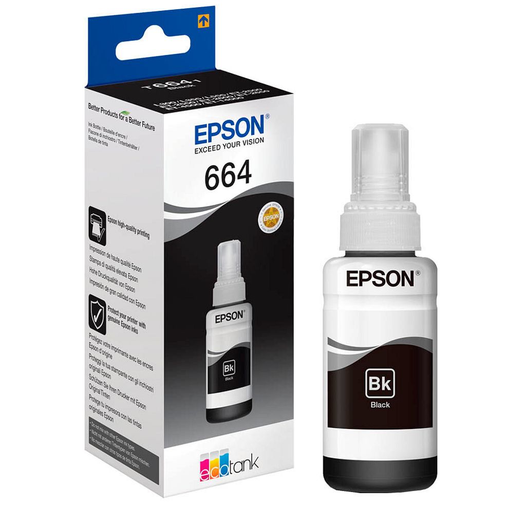 Epson T6641, Oryginalny, Czarny, Epson, EcoTank L555 Zdjęcie produktu 