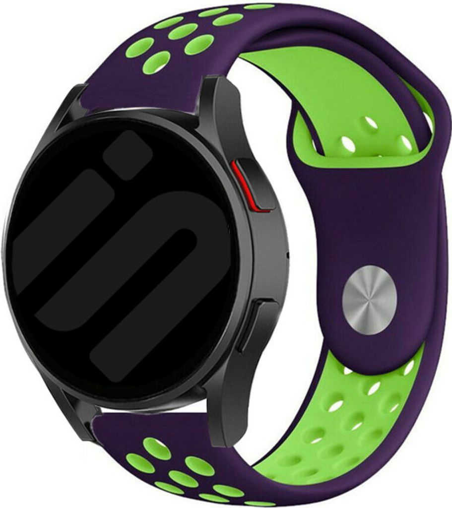 Strap-it Samsung Galaxy Watch 6 Classic 47mm Sport Armband (Lila/Grün)