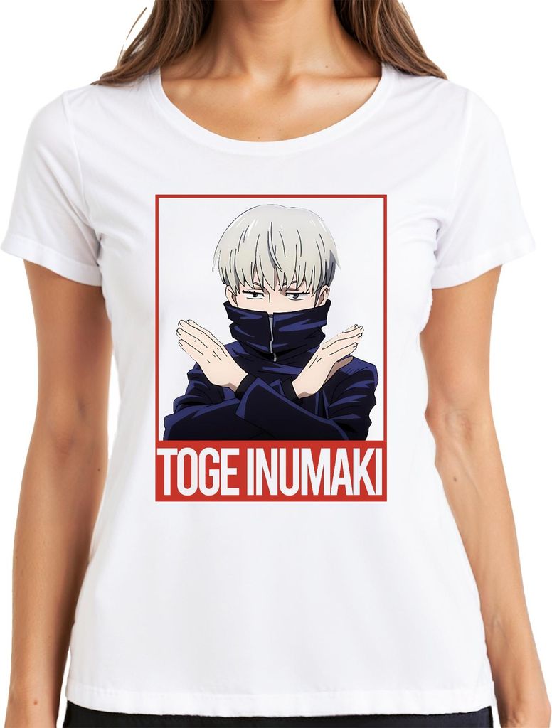 Toge Inumaki Jujutsu Kaisen Anime Ästhetik Fan Geschenk Vintage Damen T-Shirt, Weiß, 3XL