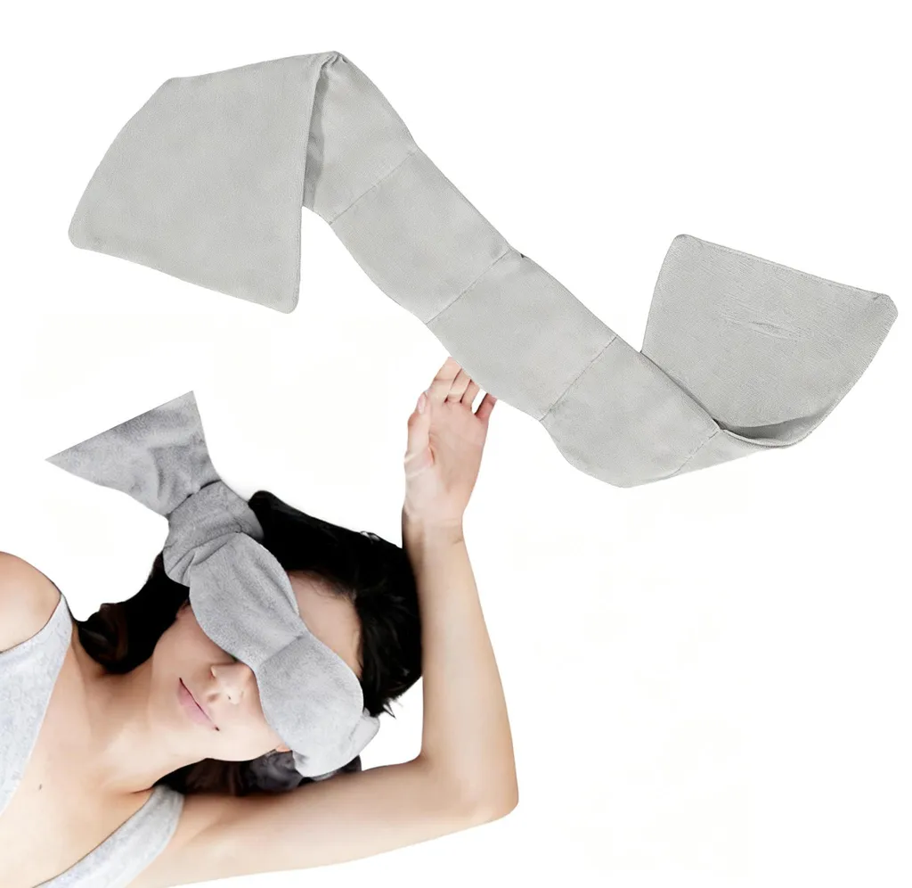 Masque pour les yeux lesté en coton avec perles de verre relaxantes