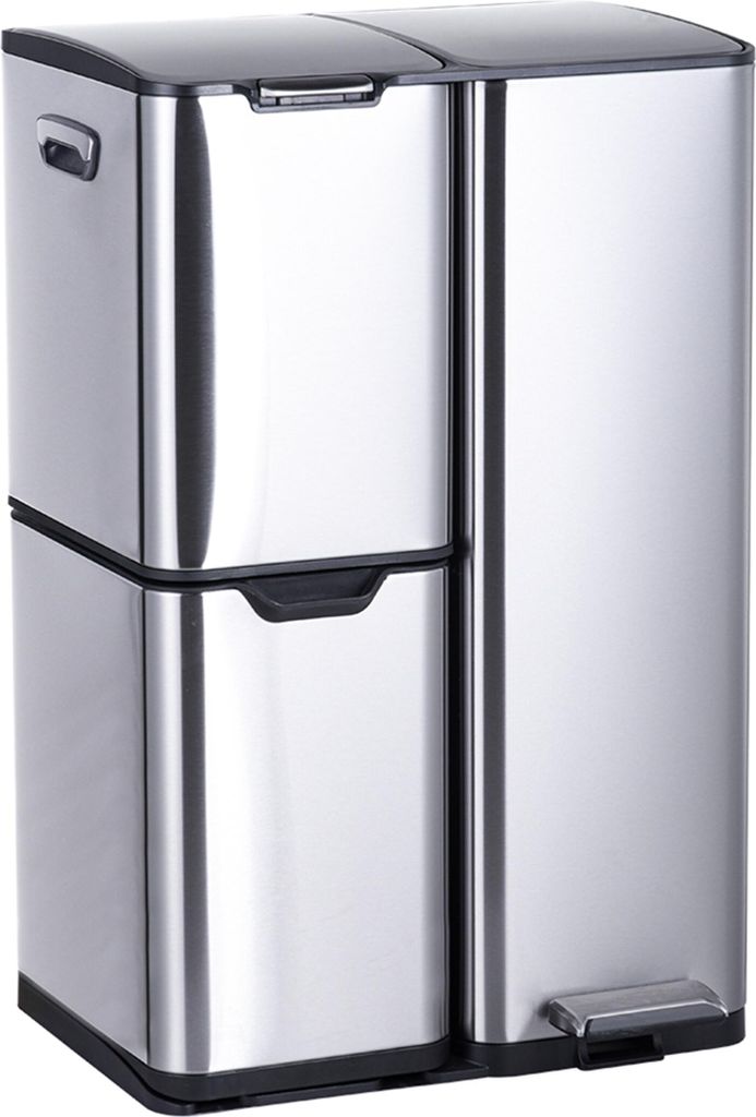 Odpadkový koš Relaxdays, 3 přihrádky, 60 l, vyjímatelné Obrázek produktu 