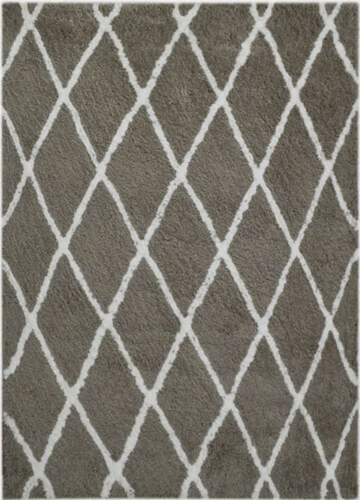Tapis gris Shaggy Ibiza 8 ultra moelleux 120x170 cm pour un intérieur cosy