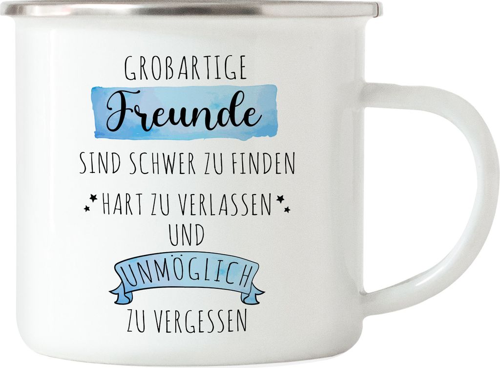 Großartige Freunde Sind Schwer Zu Finden Emaille Tasse Danke Geschenk Hart Zu Vergessen