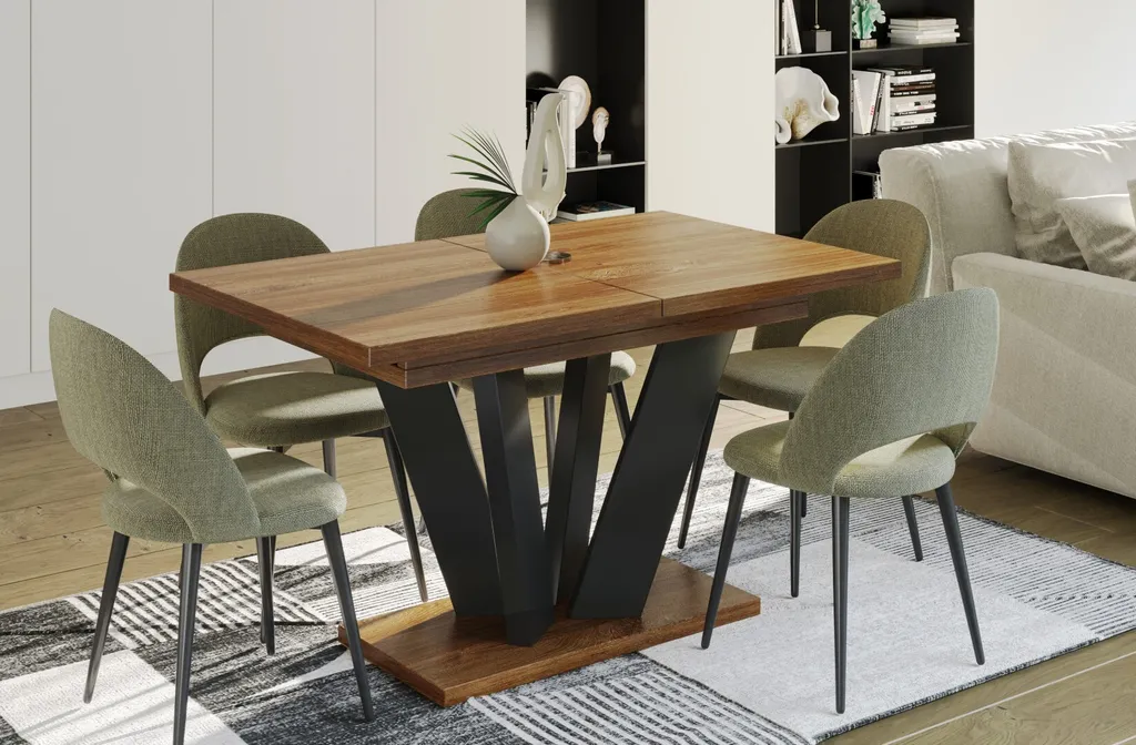 Table à manger stable et extensible Alex 130-210 cm Chêne Stirling