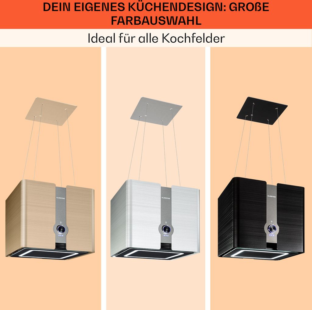 Futurelight Smart Inselabzugshaube Umluft 420m³/h LED Produktbild 7