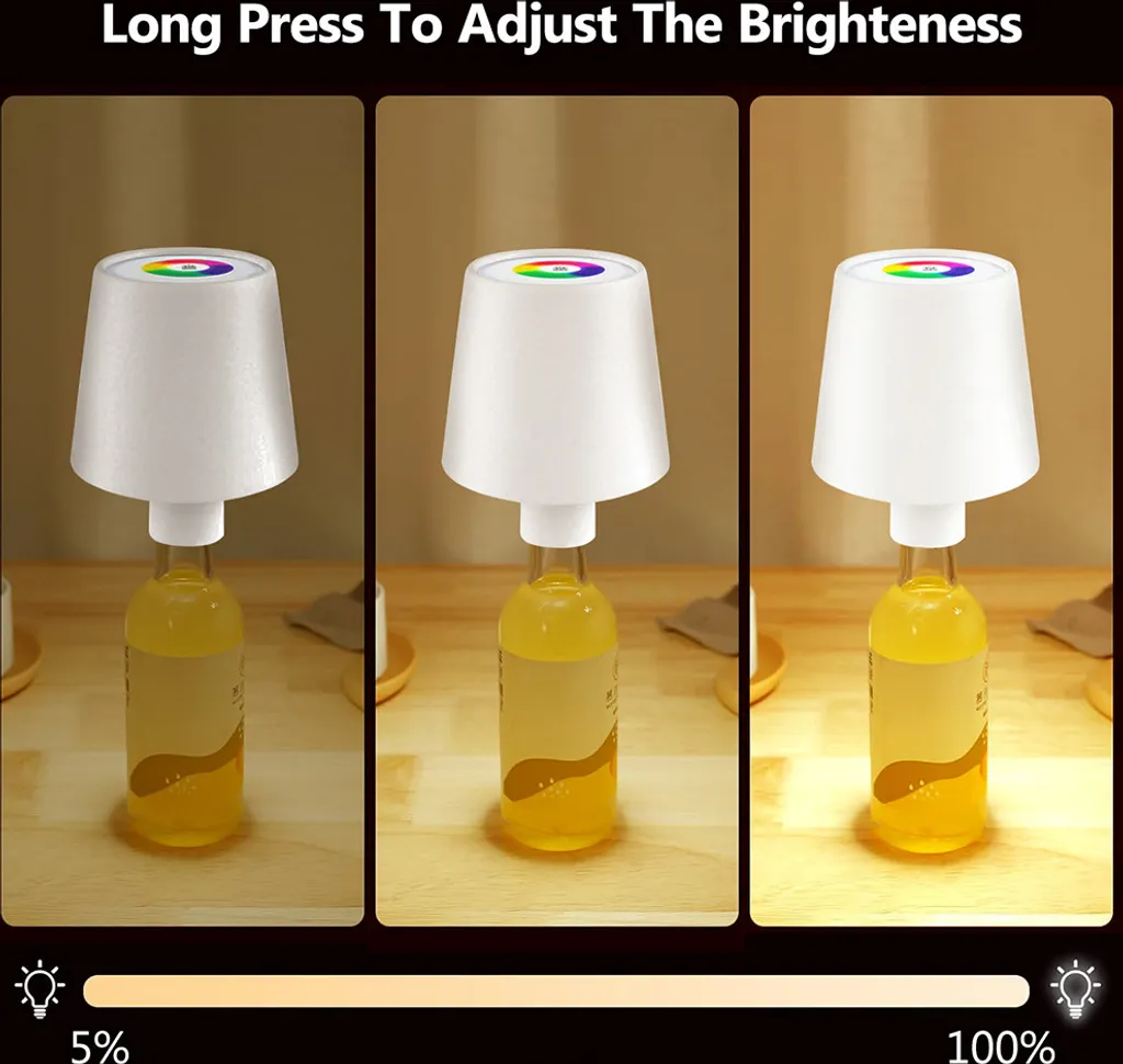Led Lampe Bouteille Rechargeable RGB avec Commande Tactile pour Déco - 4