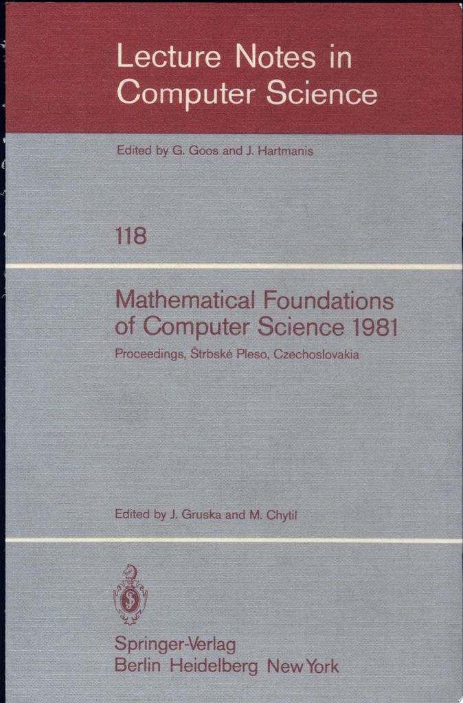 Mathematical Foundations of Computer Science 1981 | J. Gruska
